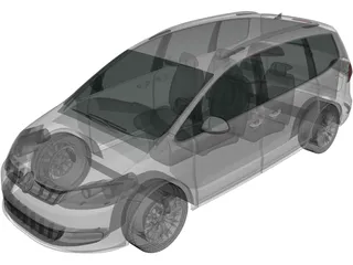 Volkswagen Sharan (2011) 3D Model preview