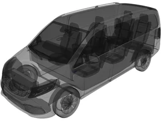 Mercedes-Benz Tourer EQV (2021) 3D Model preview