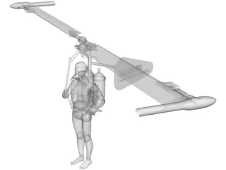 Gluhareff MEG-2X Helicopter 3D Model preview