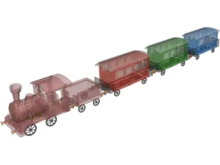 Ancient Train 3D Model preview