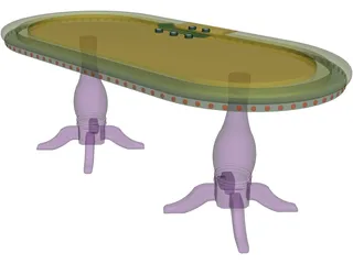 Texas Hold`em Poker Table 3D Model preview