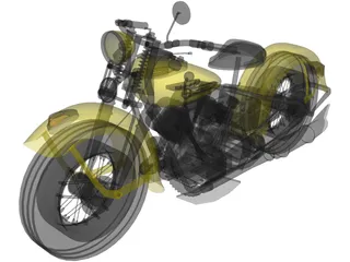 Harley-Davidson Knucklehead (1947) 3D Model preview