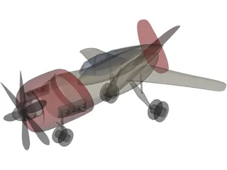 Racing Airplane 3D Model preview