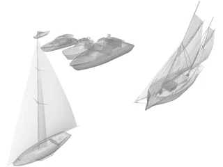 Boats 3D Model preview