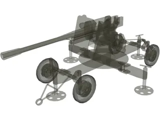 ZIS-52-K Cannon 3D Model preview