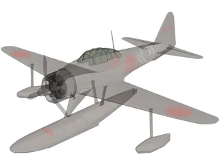 A6M2 Rufe Zero Nakajima zeke Floatplane 3D Model preview