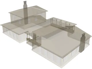 Large House 3D Model preview
