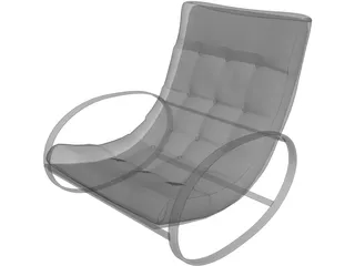 Upholstered Wooden Armchair 3D Model preview