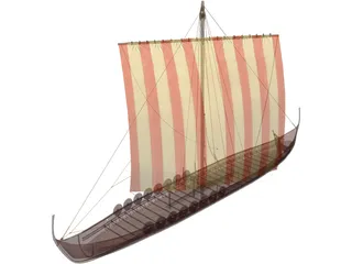 Skuldelev Viking Ship 3D Model preview