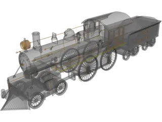 Steam Locomotive 3D Model preview