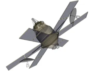 Communication Satellite 3D Model preview