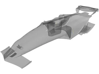 Race Car Body 3D Model preview