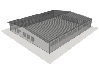 Large Industrial House 3D Model preview