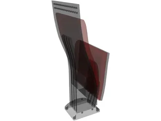 Auditorium Chair 3D Model preview