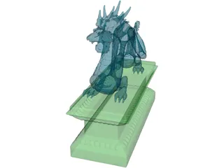 Chinese Dragon Statue 3D Model preview