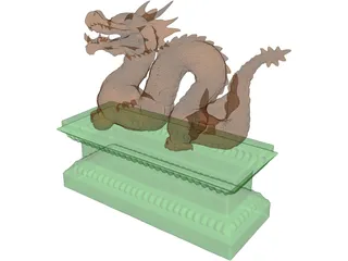 Chinese Dragon Statue 3D Model preview