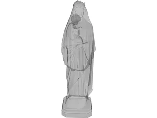 Virgin Mary Statue with Baby Jesus 3D Model preview