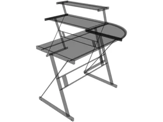 Black Metal Desk 3D Model preview