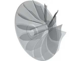 Turbocharger Compressor Wheel 3D Model preview