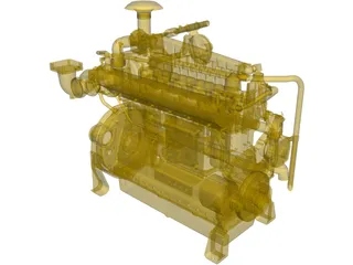 Caterpillar G3306 TA Engine 3D Model preview