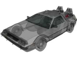 DeLorean DMC-12 BTTF II (1981) 3D Model preview
