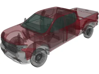 Chevrolet Silverado LT Crew Cab (2018) 3D Model preview