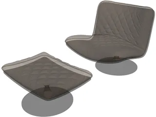 Baxter Marilyn Chair 3D Model preview