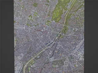 Munich (München) City, Germany (2022) 3D Model preview