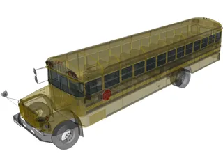 GMC B-Series School Bus (2000) 3D Model preview