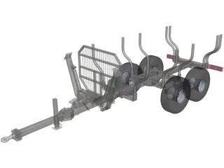 Wood Trailer 3D Model preview