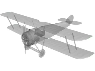 Biplane Sopwith Camel 3D Model preview
