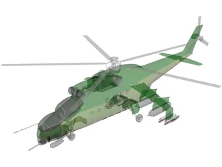Mil Mi-24 Hind 3D Model preview