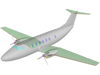 Beechcraft Super King Air 200 3D Model preview