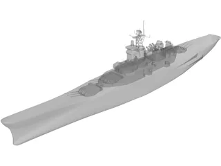 Iowa Battleship 3D Model preview