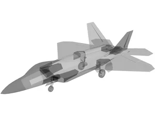 F-22A Raptor 3D Model preview