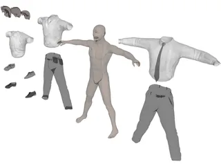Man [+Clothes] 3D Model preview
