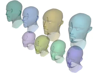 Heads Collection 3D Model preview