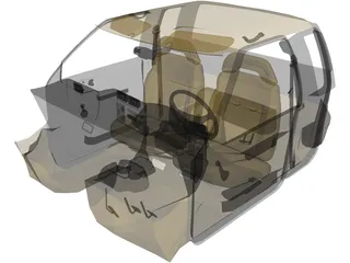Interior Chevrolet S10 Pickup (1997) 3D Model preview