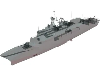 Anzag Class Frigate 3D Model preview