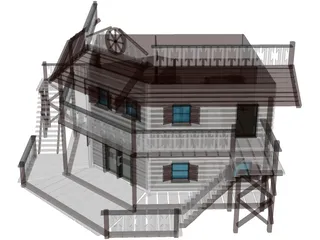 Hotel Old West 3D Model preview