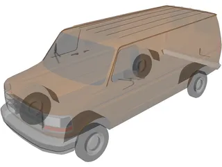 Dodge Van 3D Model preview