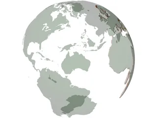 Globe Land Masses 3D Model preview
