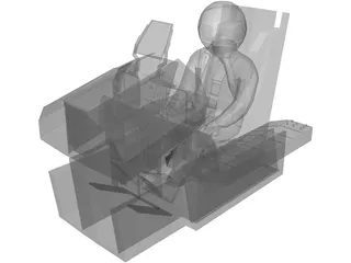F-15 Cockpit with Pilot and Seat 3D Model preview