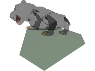 Panther Statue 3D Model preview