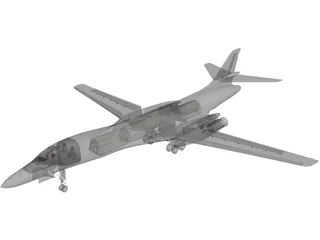 Rockwell B-1 Bomber with Interior 3D Model preview