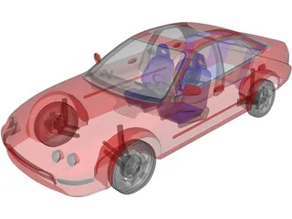 Honda [Acura] Integra Sedan [+Interior] (1994) 3D Model preview