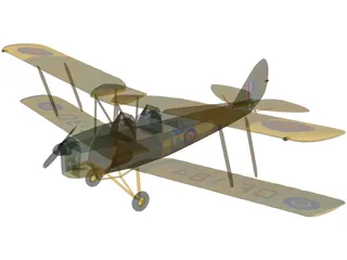 de Havilland DH-82A Tiger Moth 3D Model preview