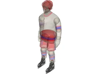 Hockey Player 3D Model preview