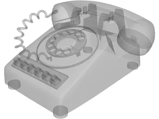 Telephone Rotary Office 3D Model preview