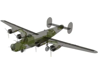 Consolidated B-24J Liberator 3D Model preview